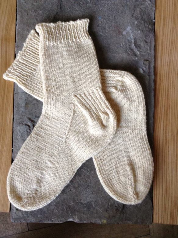 "Fabulous" toe-up socks with heel gusset.