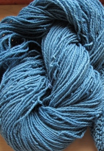 Beautiful "Brogna" from The Wool Box came up this lovely 'vintage' indigo color.