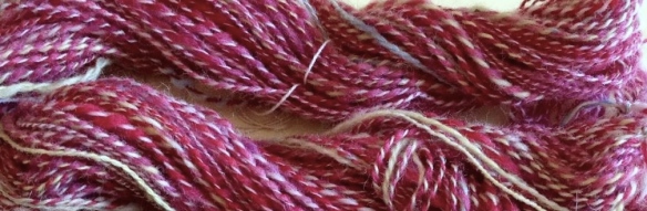Here's my Long Draw Bean Skein inspired by the beautiful colors of the Borlotti Bean hull.